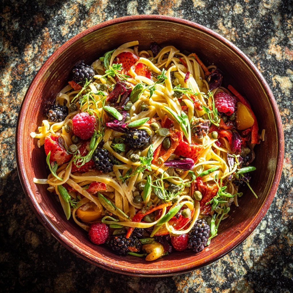 Mediterraner Nudelsalat Mit Kapern Beeren