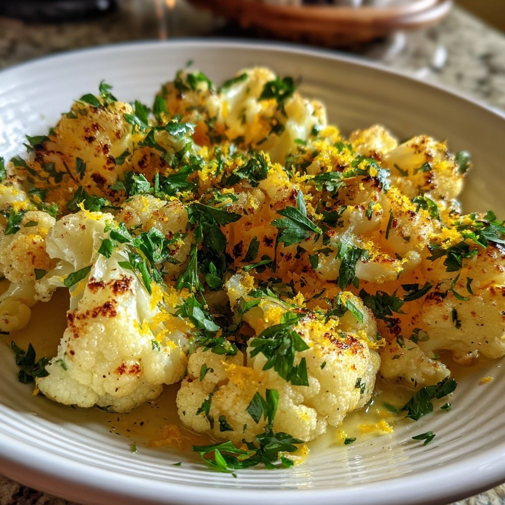 Blumenkohl mit Petersilie und Zitrone
