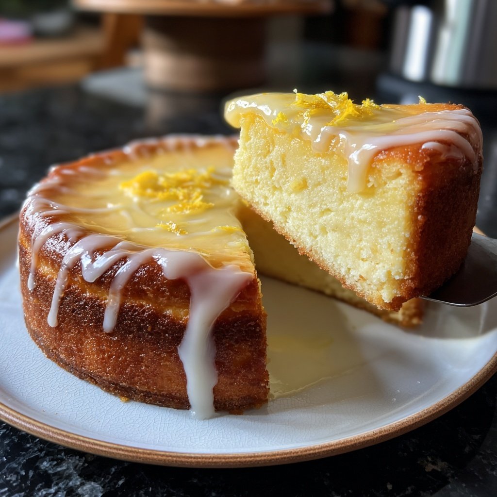 Käsekuchen mit Zitronenguss