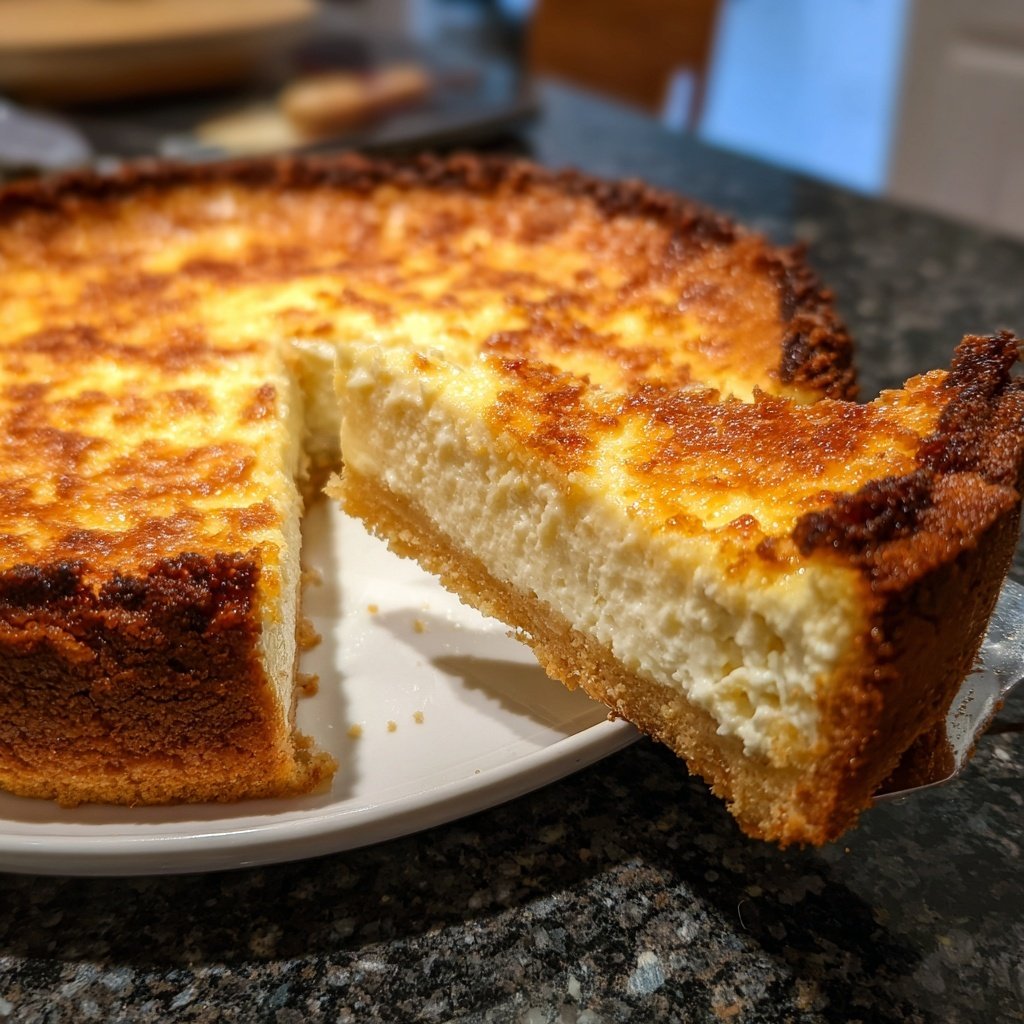 Käsekuchen mit Zitronenabrieb und Quark