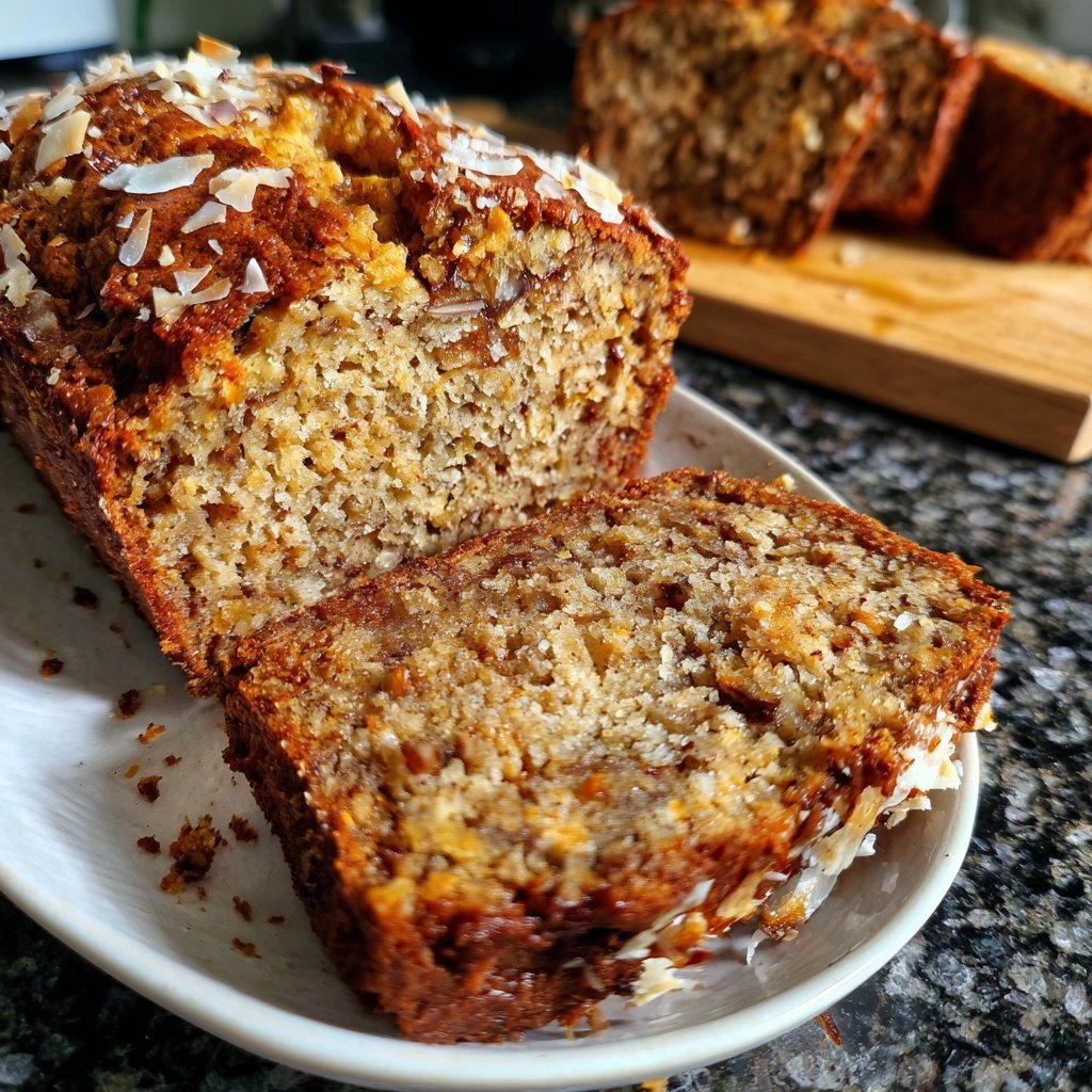 Bananenbrot mit Kokosraspeln